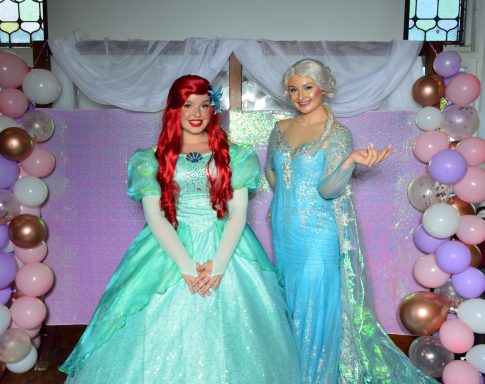 The Ice Queen and The Mermaid Princess posing together