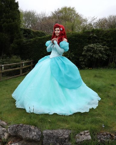 Mermaid Princess in Blue Ballgown