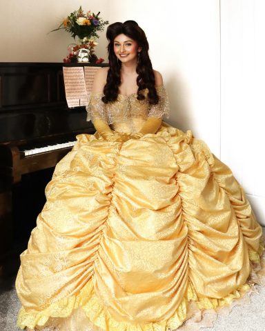 Enchanted Rose Princess, in golden ballgown